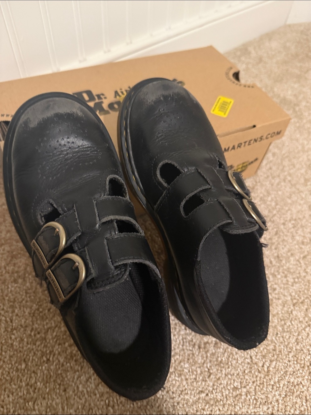 Dr. Martens Kids Black Double-Buckle Mary Jane Shoes